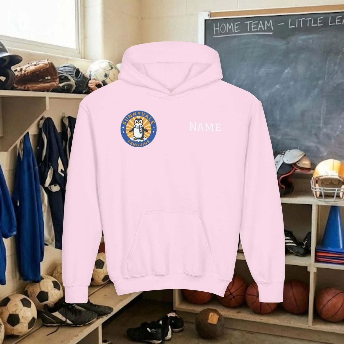 Custom Team Youth Pull Over Hoodie – Right Chest Logo & Name (Gildan Heavy Blend)