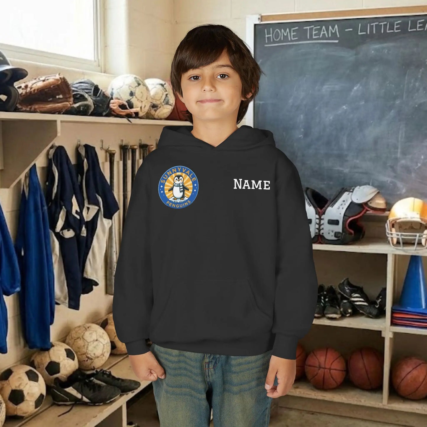 Custom Team Youth Pull Over Hoodie – Right Chest Logo & Name (Gildan Heavy Blend)