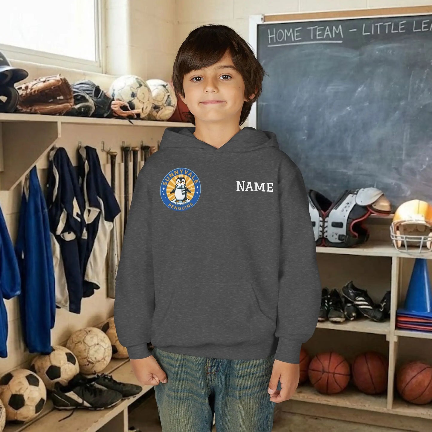 Custom Team Youth Pull Over Hoodie – Right Chest Logo & Name (Gildan Heavy Blend)