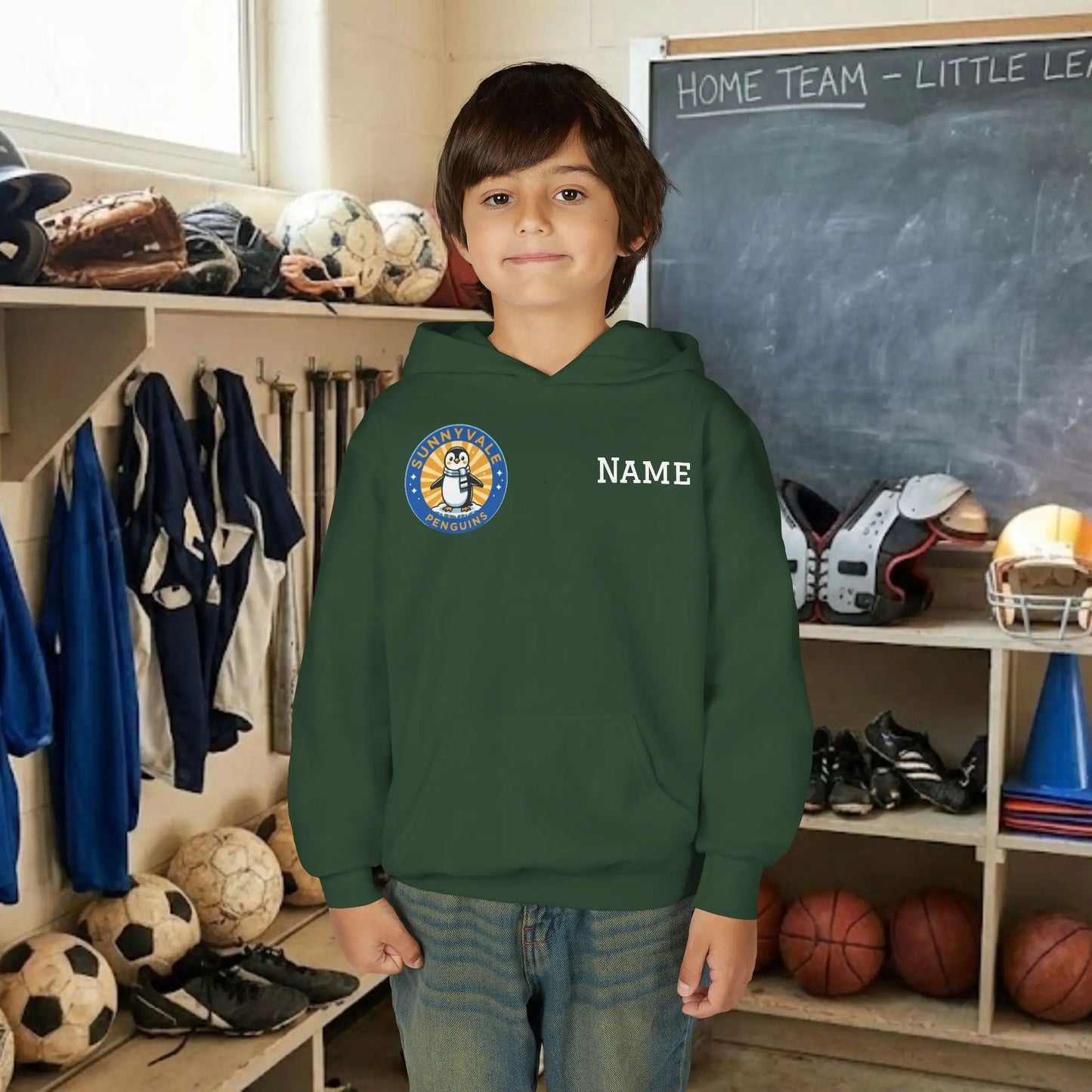 Custom Team Youth Pull Over Hoodie – Right Chest Logo & Name (Gildan Heavy Blend)