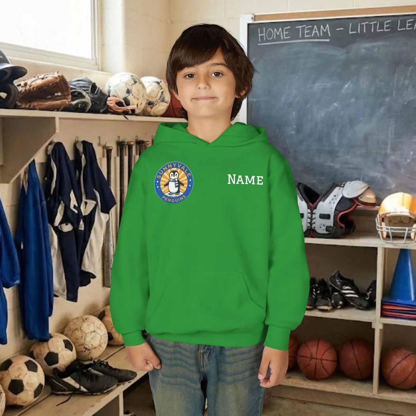 Custom Team Youth Pull Over Hoodie – Right Chest Logo & Name (Gildan Heavy Blend)