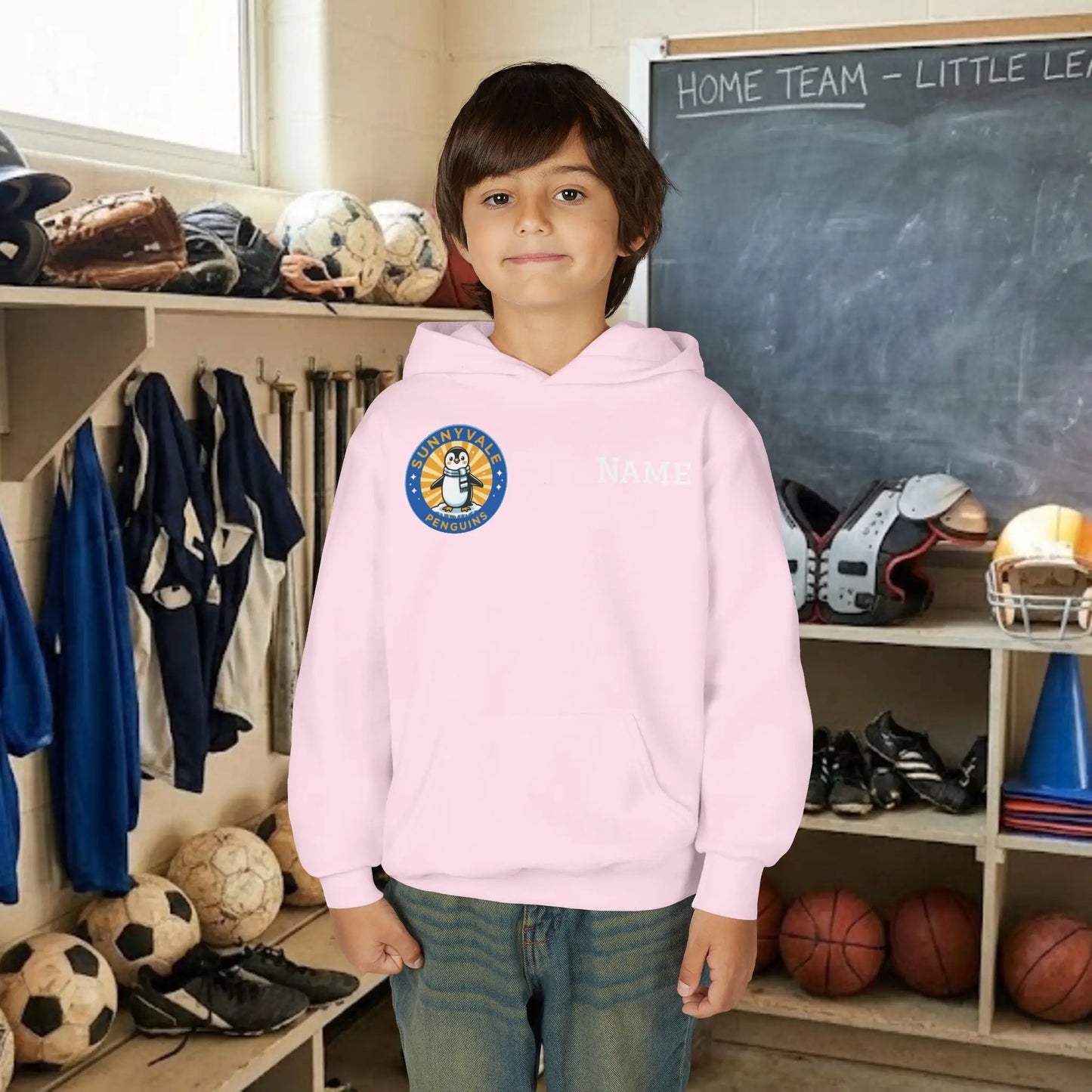 Custom Team Youth Pull Over Hoodie – Right Chest Logo & Name (Gildan Heavy Blend)