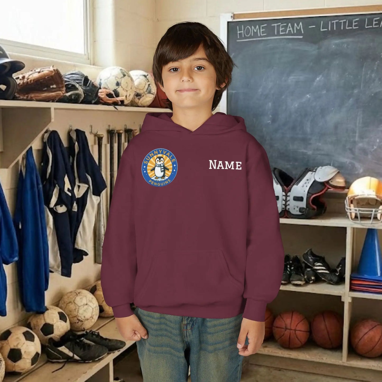Custom Team Youth Pull Over Hoodie – Right Chest Logo & Name (Gildan Heavy Blend)