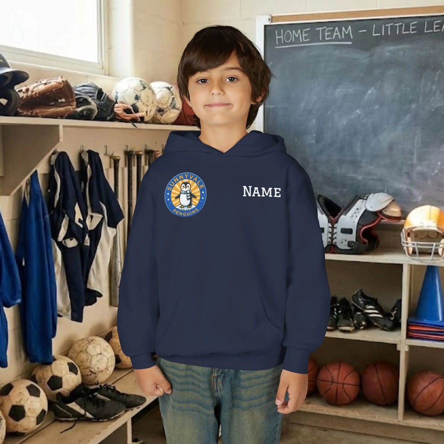 Custom Team Youth Pull Over Hoodie – Right Chest Logo & Name (Gildan Heavy Blend)