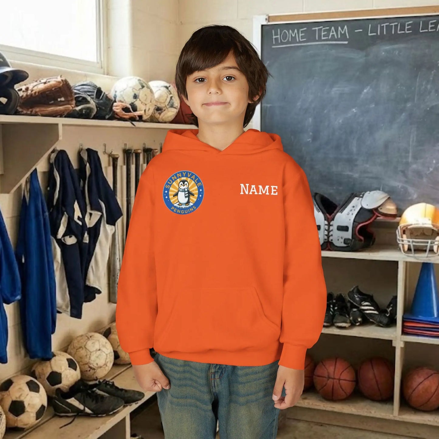 Custom Team Youth Pull Over Hoodie – Right Chest Logo & Name (Gildan Heavy Blend)