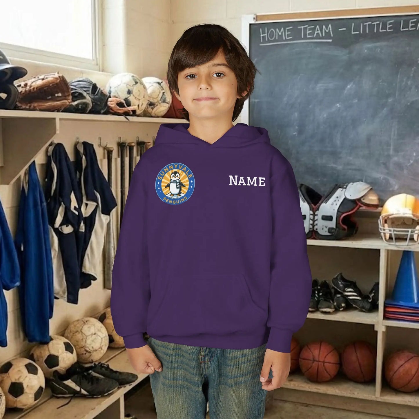 Custom Team Youth Pull Over Hoodie – Right Chest Logo & Name (Gildan Heavy Blend)