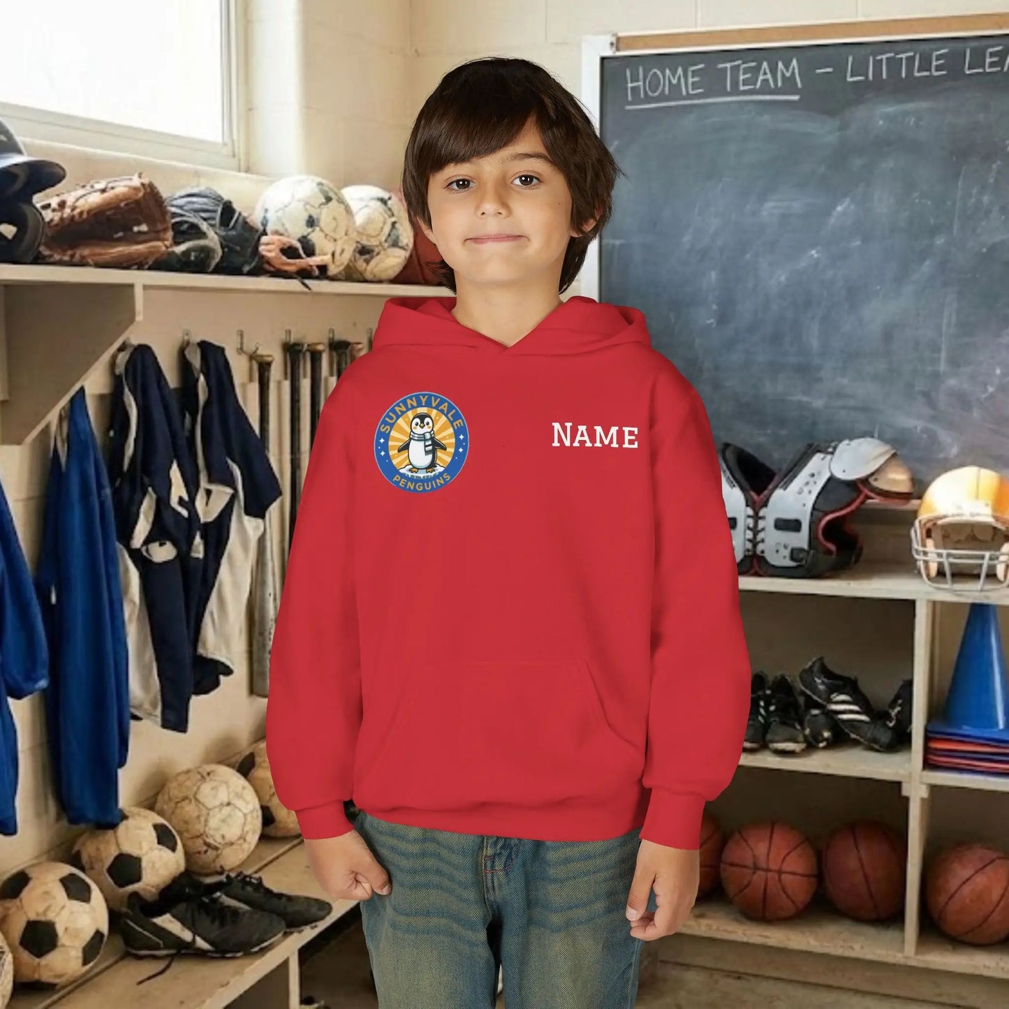 Custom Team Youth Pull Over Hoodie – Right Chest Logo & Name (Gildan Heavy Blend)