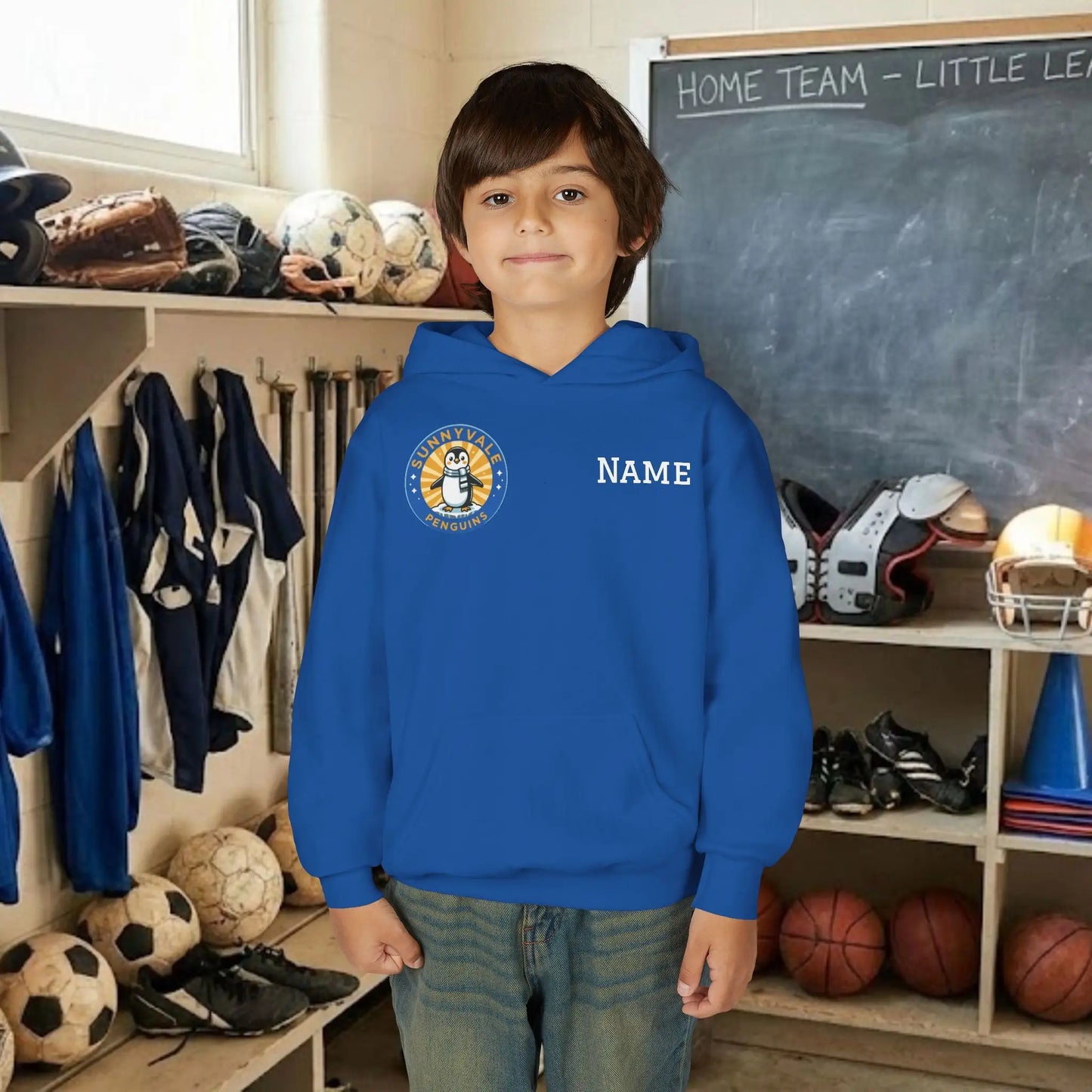 Custom Team Youth Pull Over Hoodie – Right Chest Logo & Name (Gildan Heavy Blend)