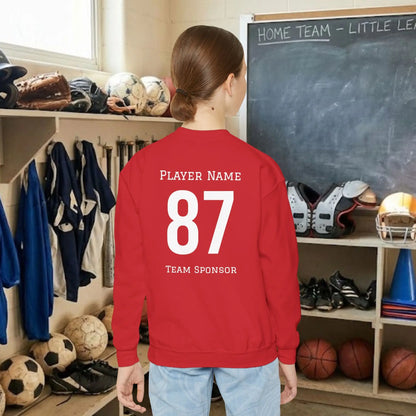 Custom Team Youth Sweatshirt – Left Chest Logo & Name (Gildan Heavy Blend)
