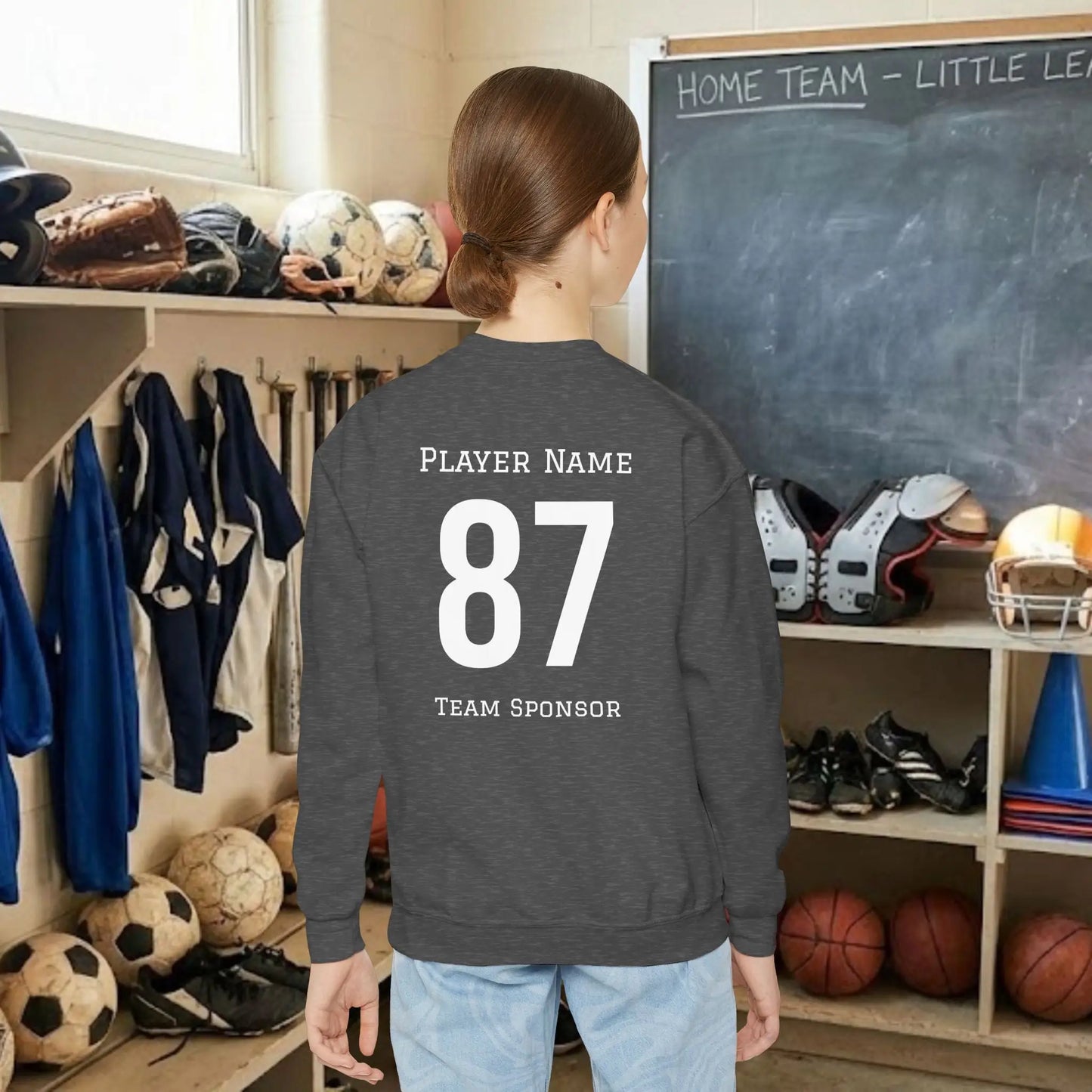 Custom Team Youth Sweatshirt – Left Chest Logo & Name (Gildan Heavy Blend)
