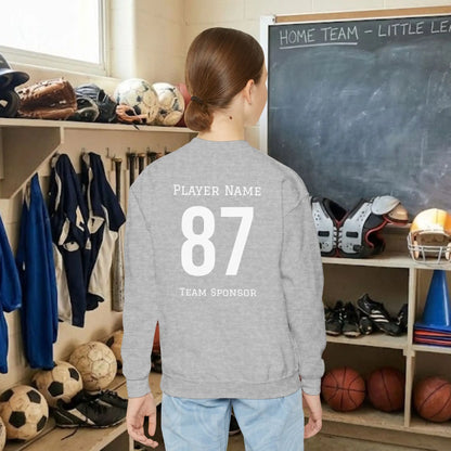 Custom Team Youth Sweatshirt – Left Chest Logo & Name (Gildan Heavy Blend)