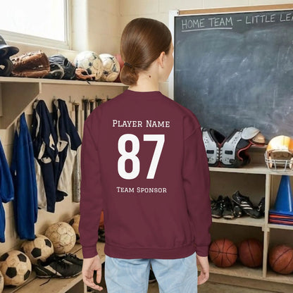 Custom Team Youth Sweatshirt – Left Chest Logo & Name (Gildan Heavy Blend)
