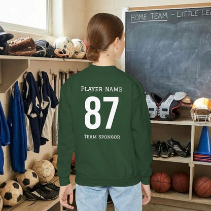 Custom Team Youth Sweatshirt – Left Chest Logo & Name (Gildan Heavy Blend)