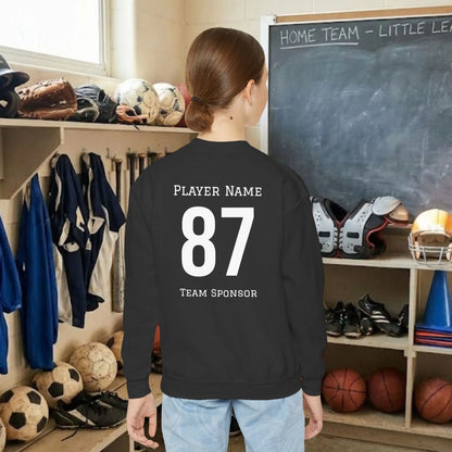 Custom Team Youth Sweatshirt – Left Chest Logo & Name (Gildan Heavy Blend)