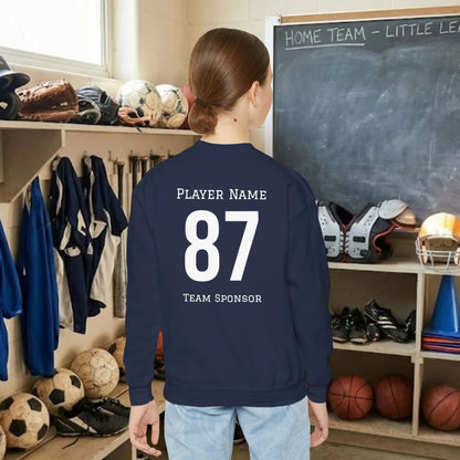 Custom Team Youth Sweatshirt – Left Chest Logo & Name (Gildan Heavy Blend)