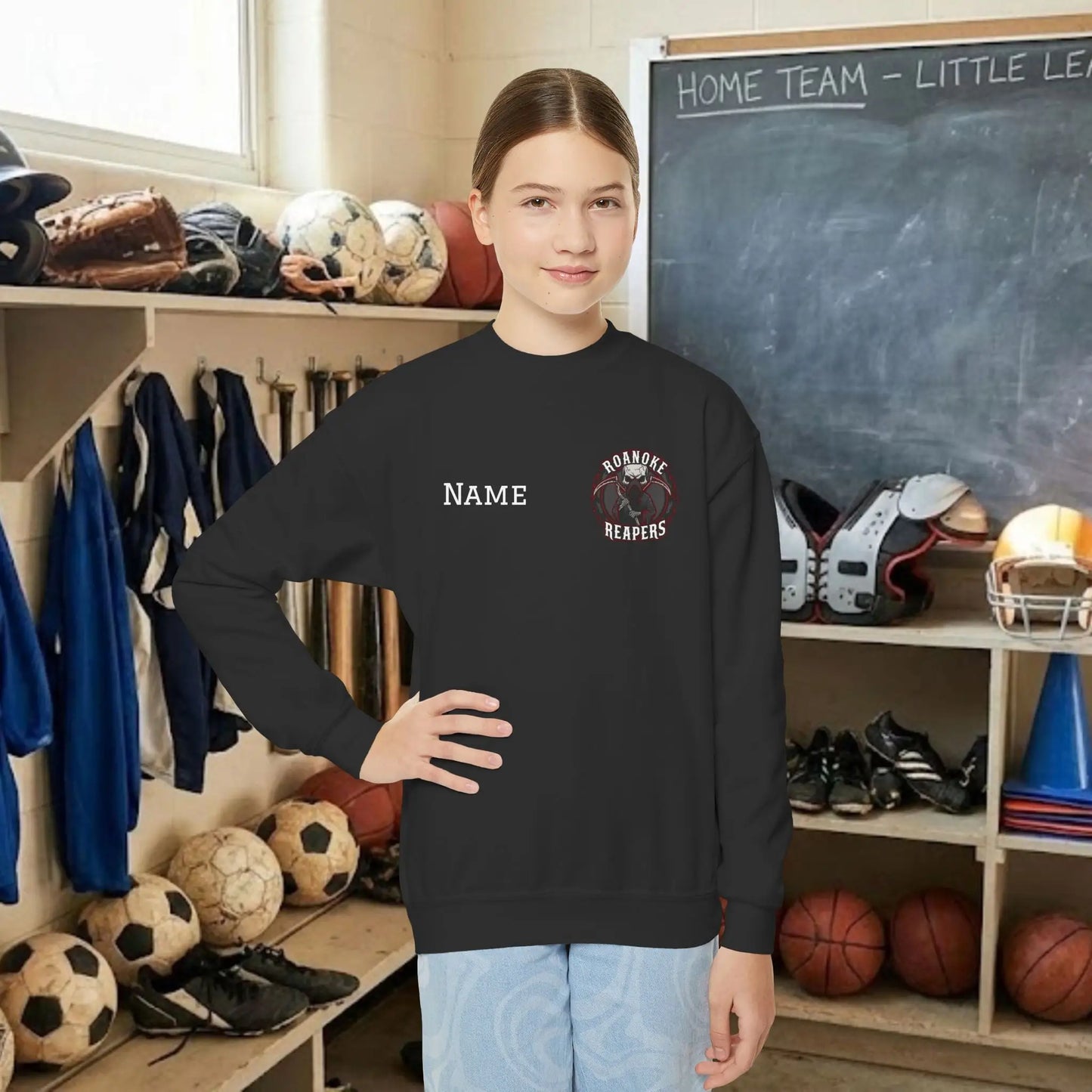 Custom Team Youth Sweatshirt – Left Chest Logo & Name (Gildan Heavy Blend)