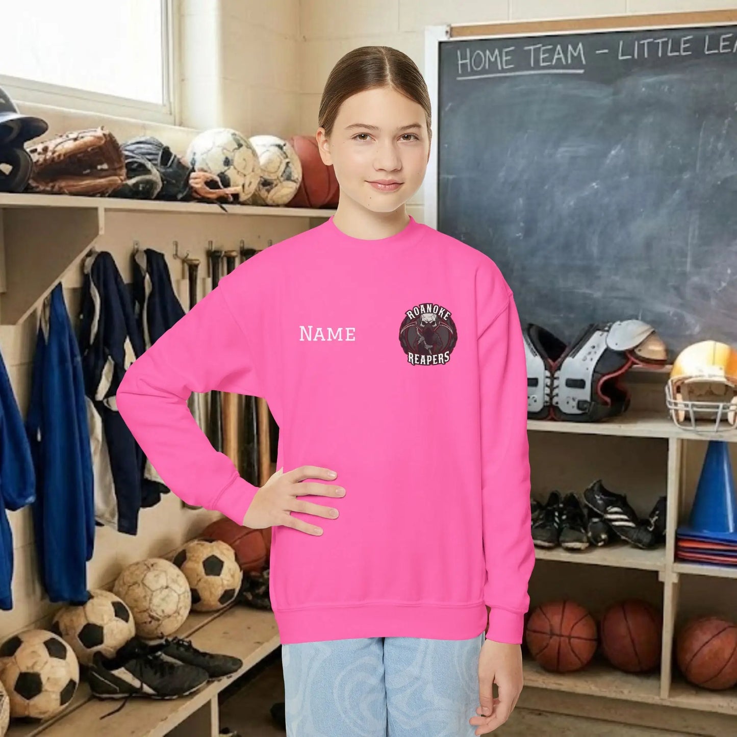 Custom Team Youth Sweatshirt – Left Chest Logo & Name (Gildan Heavy Blend)