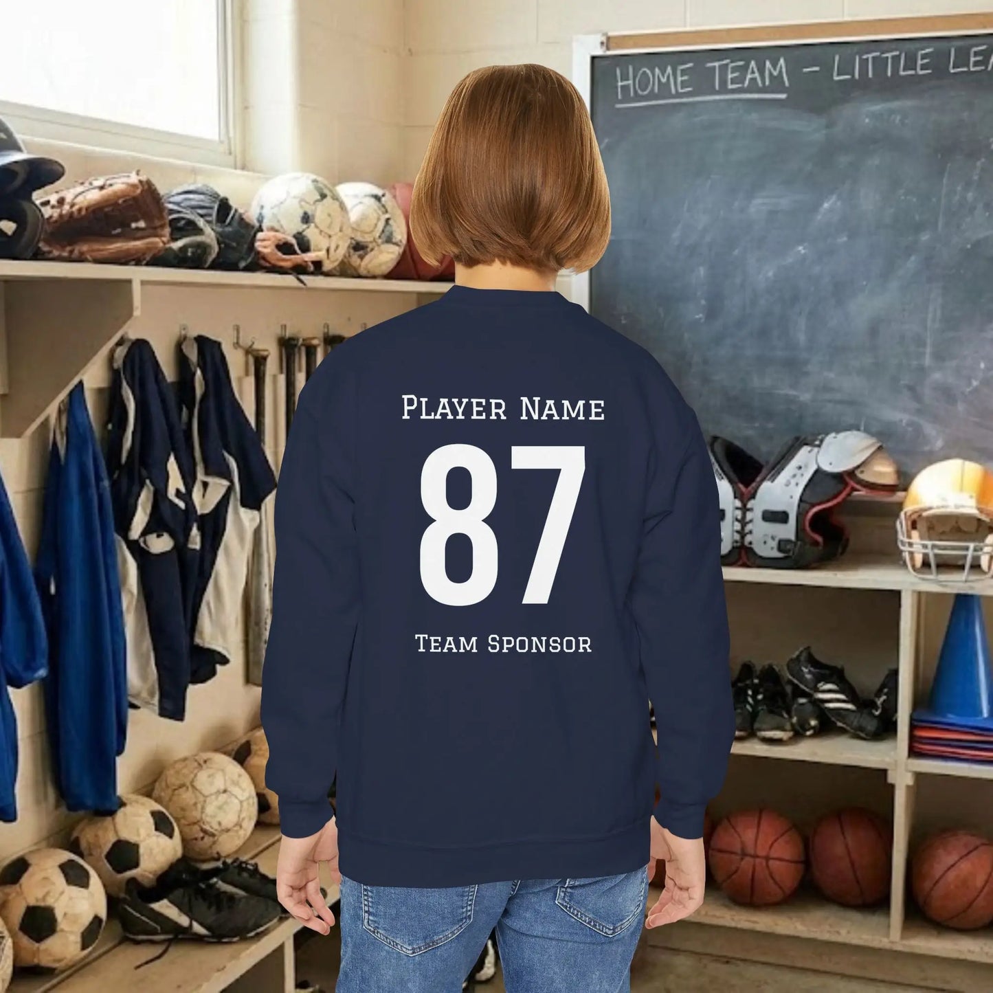 Custom Team Youth Sweatshirt – Right Chest Logo & Name (Gildan Heavy Blend)