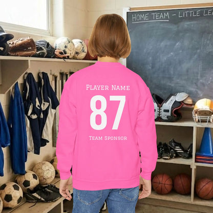 Custom Team Youth Sweatshirt – Right Chest Logo & Name (Gildan Heavy Blend)