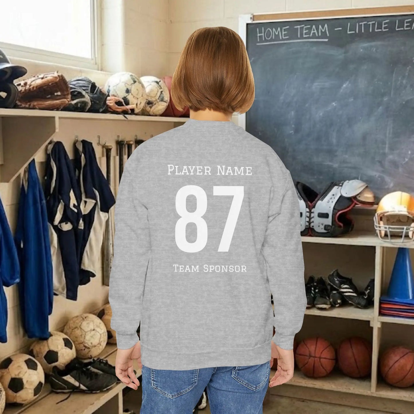 Custom Team Youth Sweatshirt – Right Chest Logo & Name (Gildan Heavy Blend)