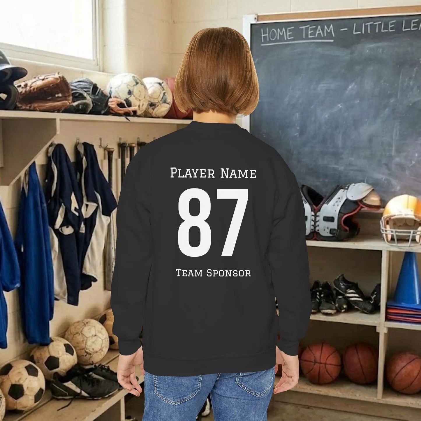 Custom Team Youth Sweatshirt – Right Chest Logo & Name (Gildan Heavy Blend)