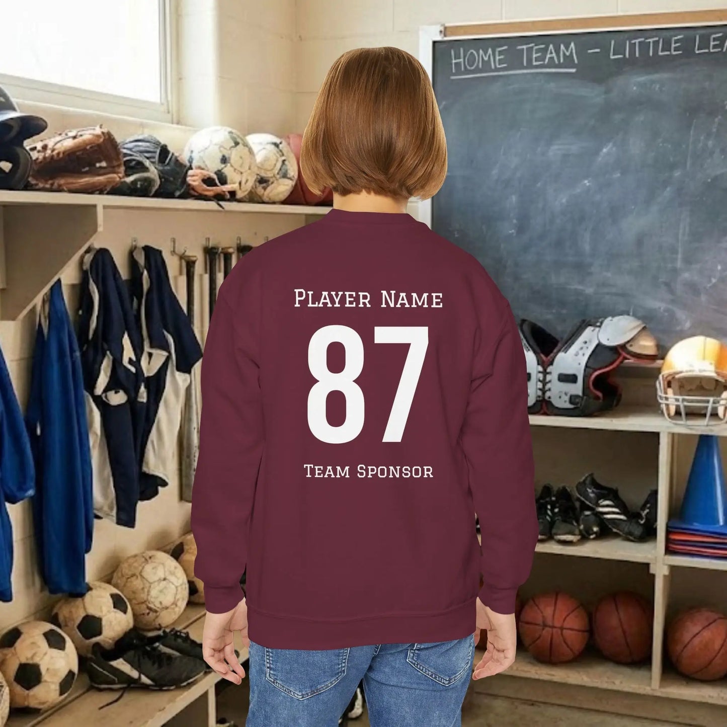 Custom Team Youth Sweatshirt – Right Chest Logo & Name (Gildan Heavy Blend)