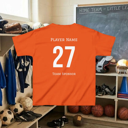 Custom Team Youth T-Shirt – Center Chest Team Logo & Name (DryBlend)