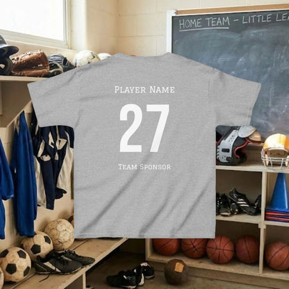 Custom Team Youth T-Shirt – Center Chest Team Logo & Name (DryBlend)