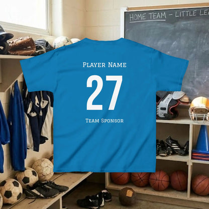 Custom Team Youth T-Shirt – Center Chest Team Logo & Name (DryBlend)