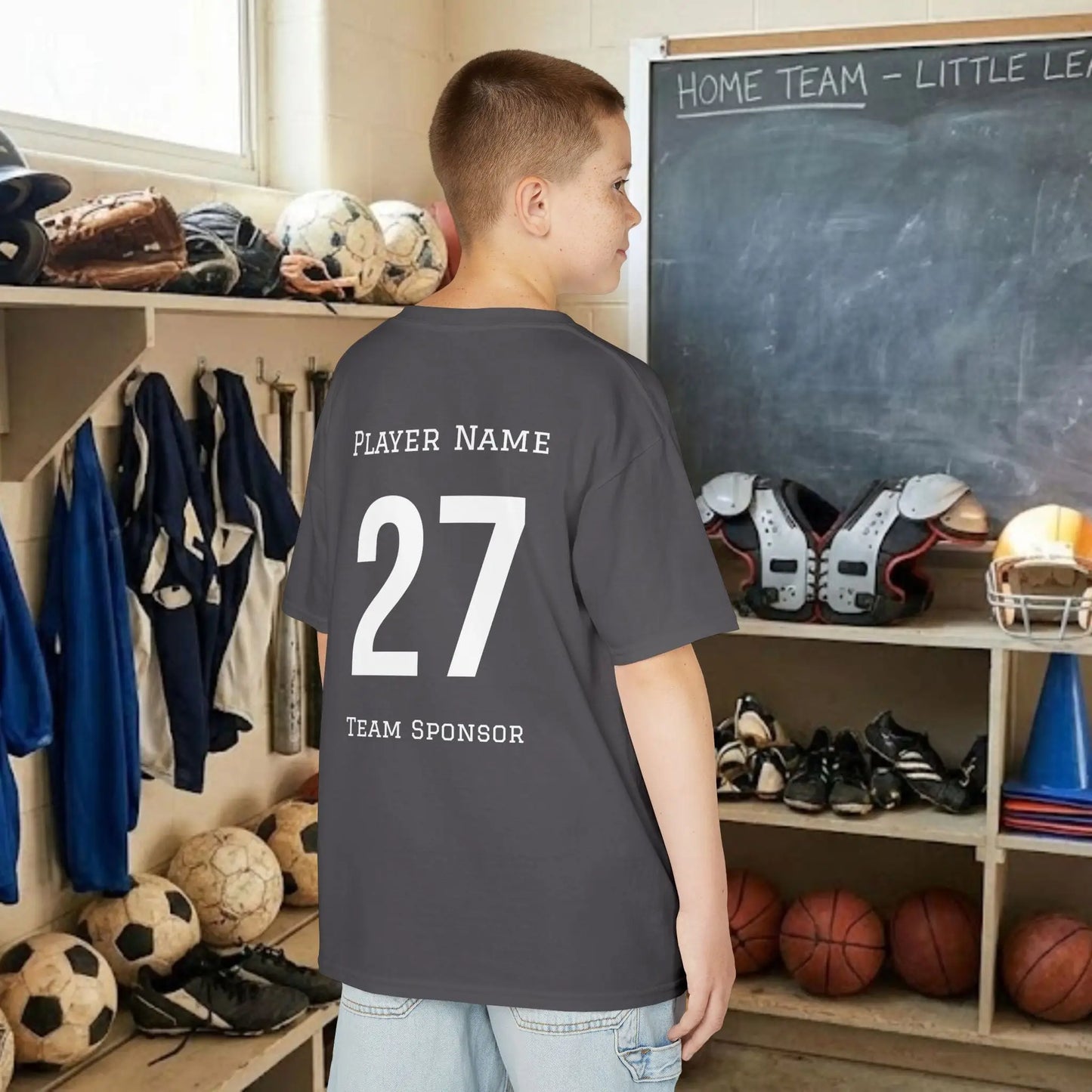 Custom Team Youth T-Shirt – Center Chest Team Logo & Name (DryBlend)