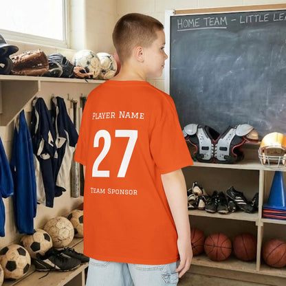 Custom Team Youth T-Shirt – Center Chest Team Logo & Name (DryBlend)