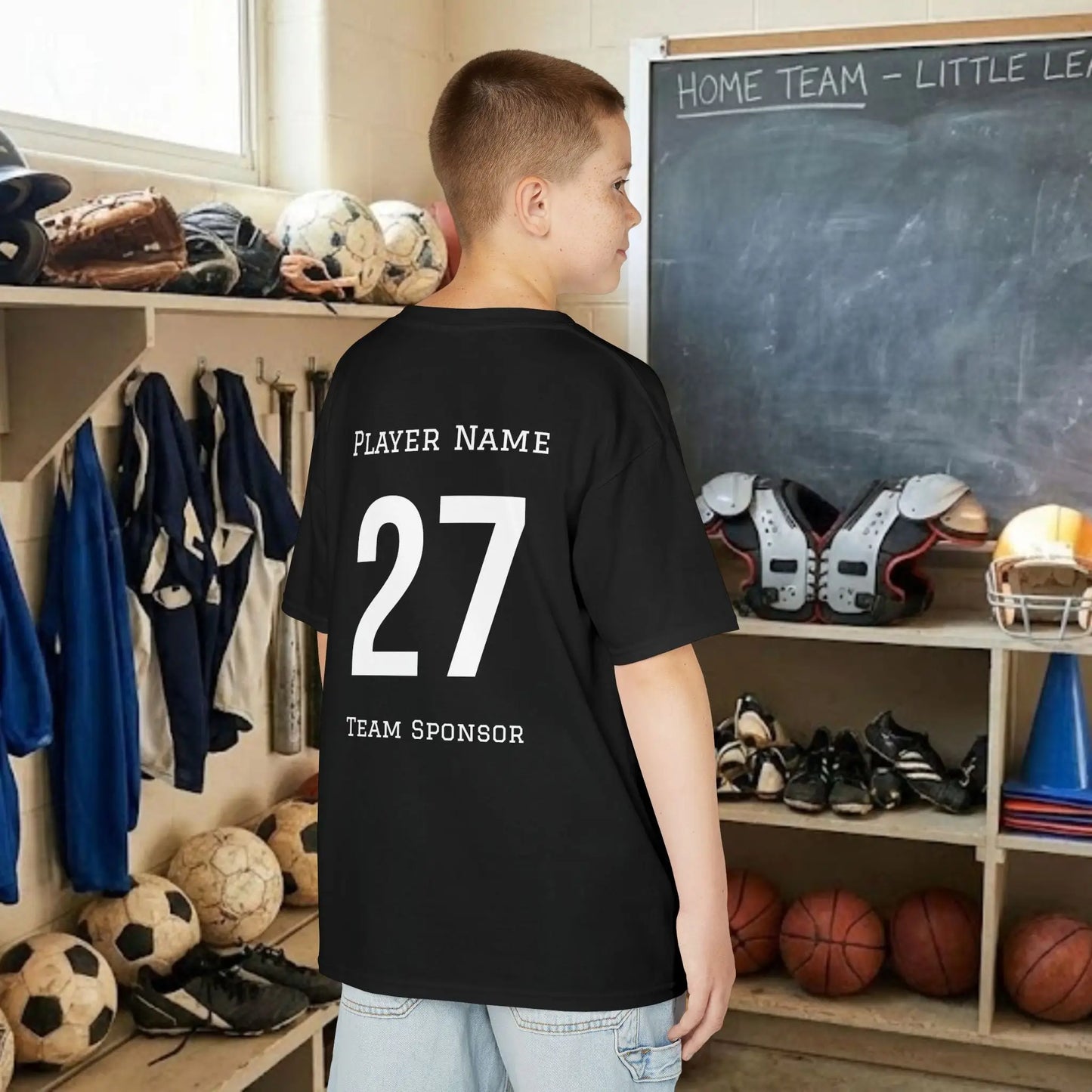 Custom Team Youth T-Shirt – Center Chest Team Logo & Name (DryBlend)