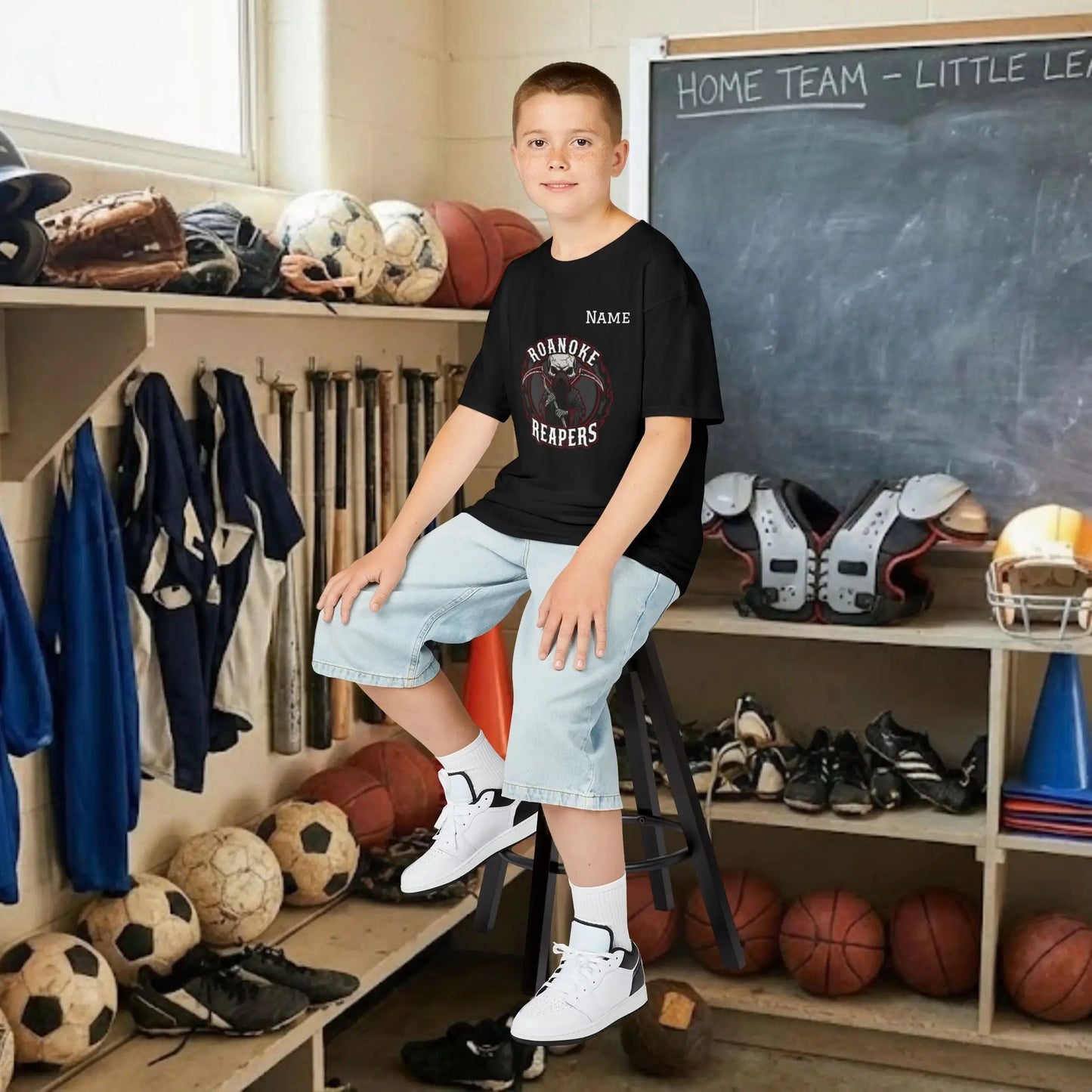 Custom Team Youth T-Shirt – Center Chest Team Logo & Name (DryBlend)
