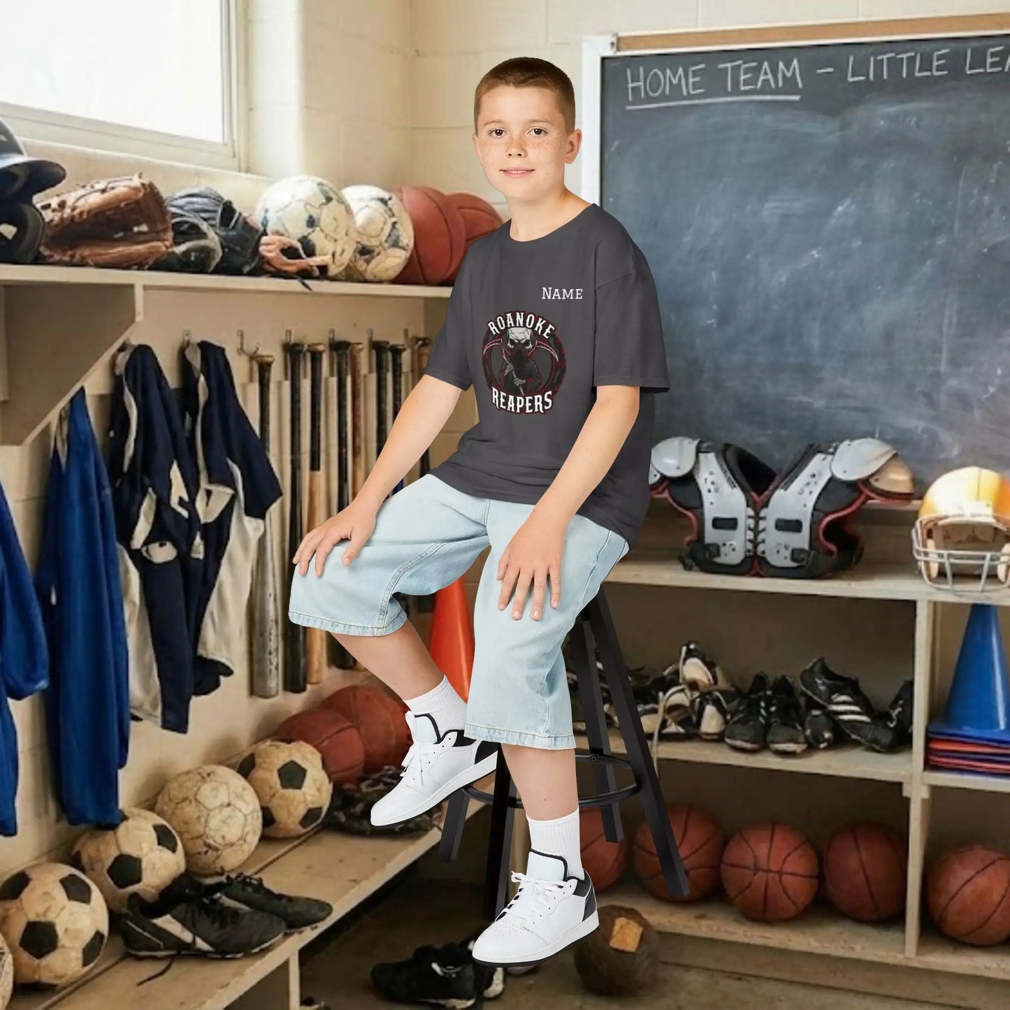 Custom Team Youth T-Shirt – Center Chest Team Logo & Name (DryBlend)