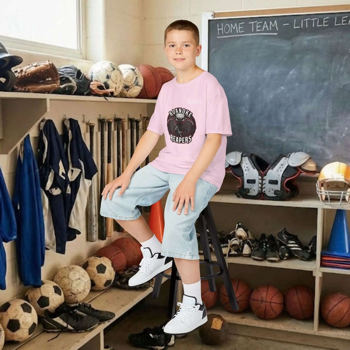 Custom Team Youth T-Shirt – Center Chest Team Logo & Name (DryBlend)