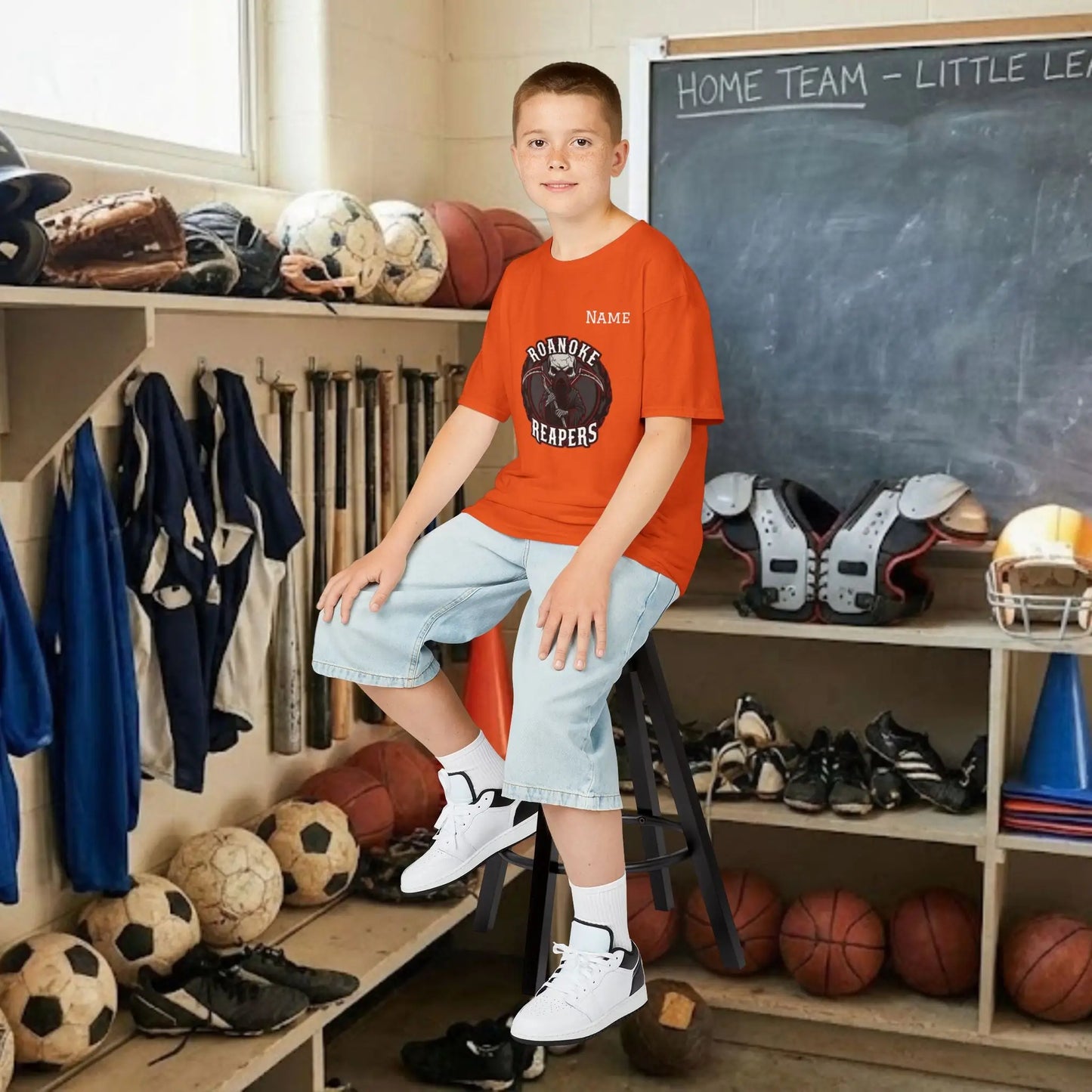 Custom Team Youth T-Shirt – Center Chest Team Logo & Name (DryBlend)