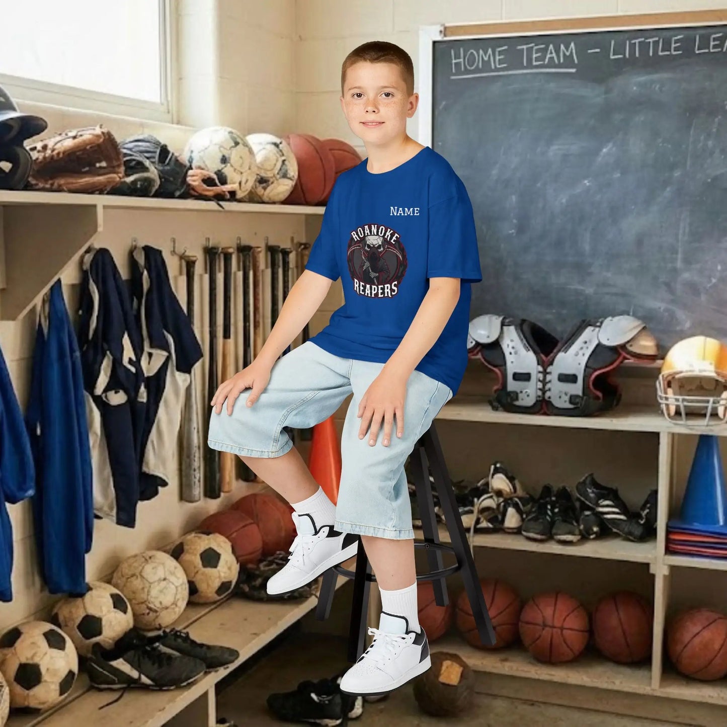 Custom Team Youth T-Shirt – Center Chest Team Logo & Name (DryBlend)