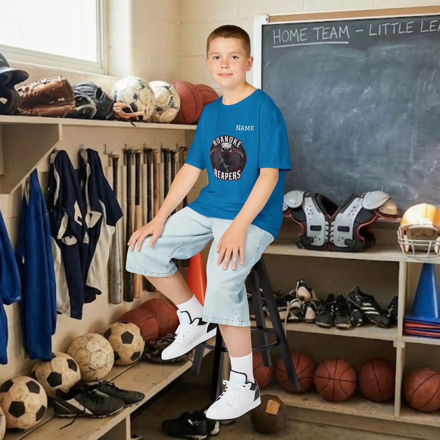 Custom Team Youth T-Shirt – Center Chest Team Logo & Name (DryBlend)