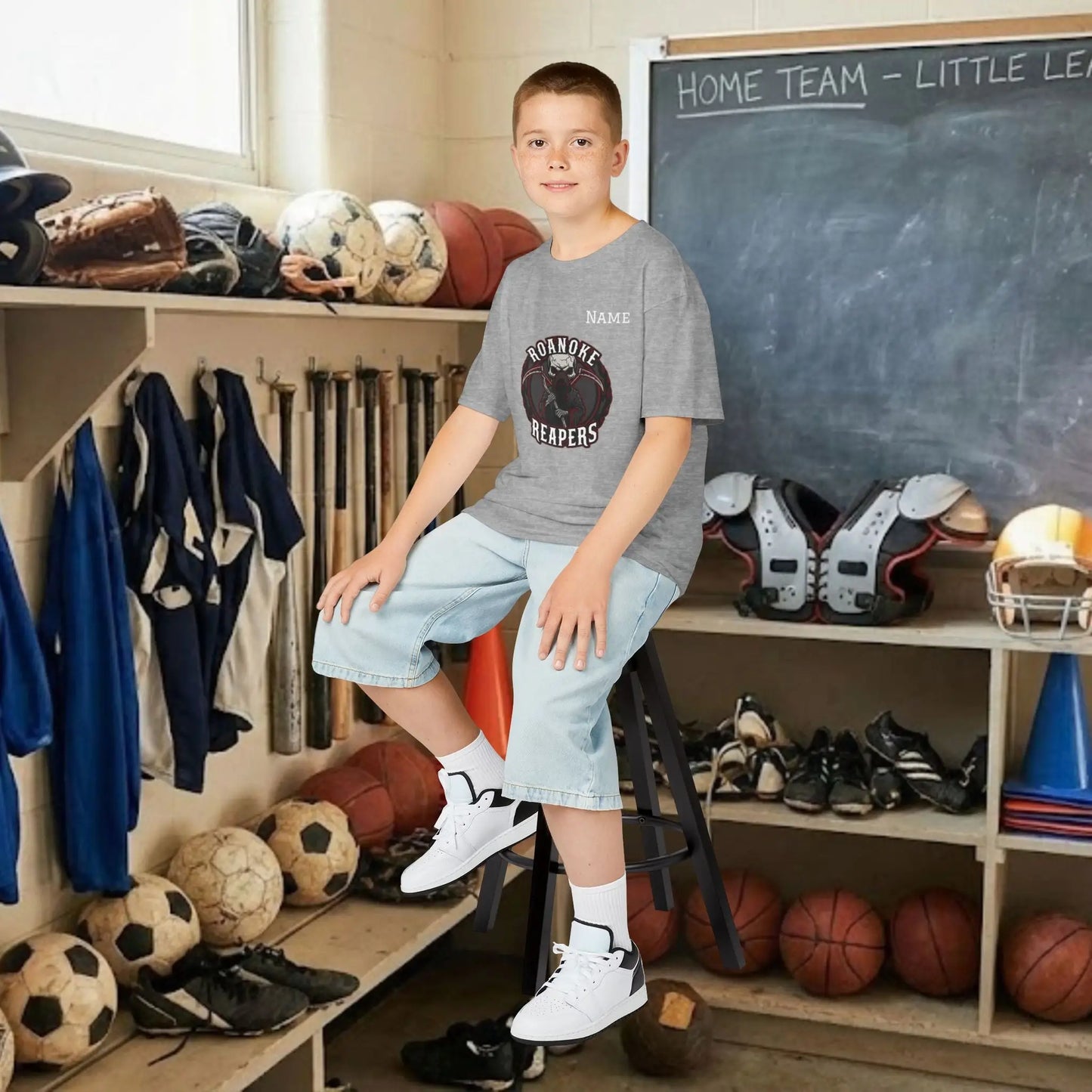Custom Team Youth T-Shirt – Center Chest Team Logo & Name (DryBlend)