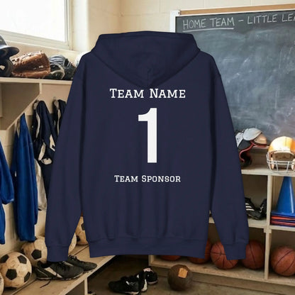 Custom Team Youth Zip Up Hoodie – Left Chest Logo (Gildan Heavy Blend)