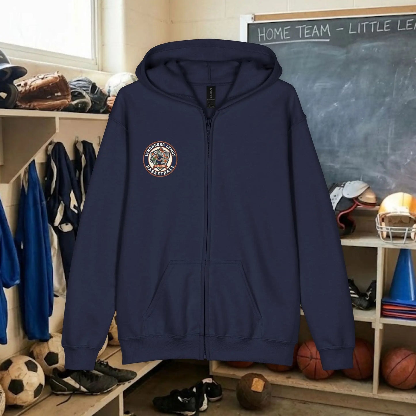 Custom Team Youth Zip Up Hoodie – Right Chest Logo (Gildan Heavy Blend)
