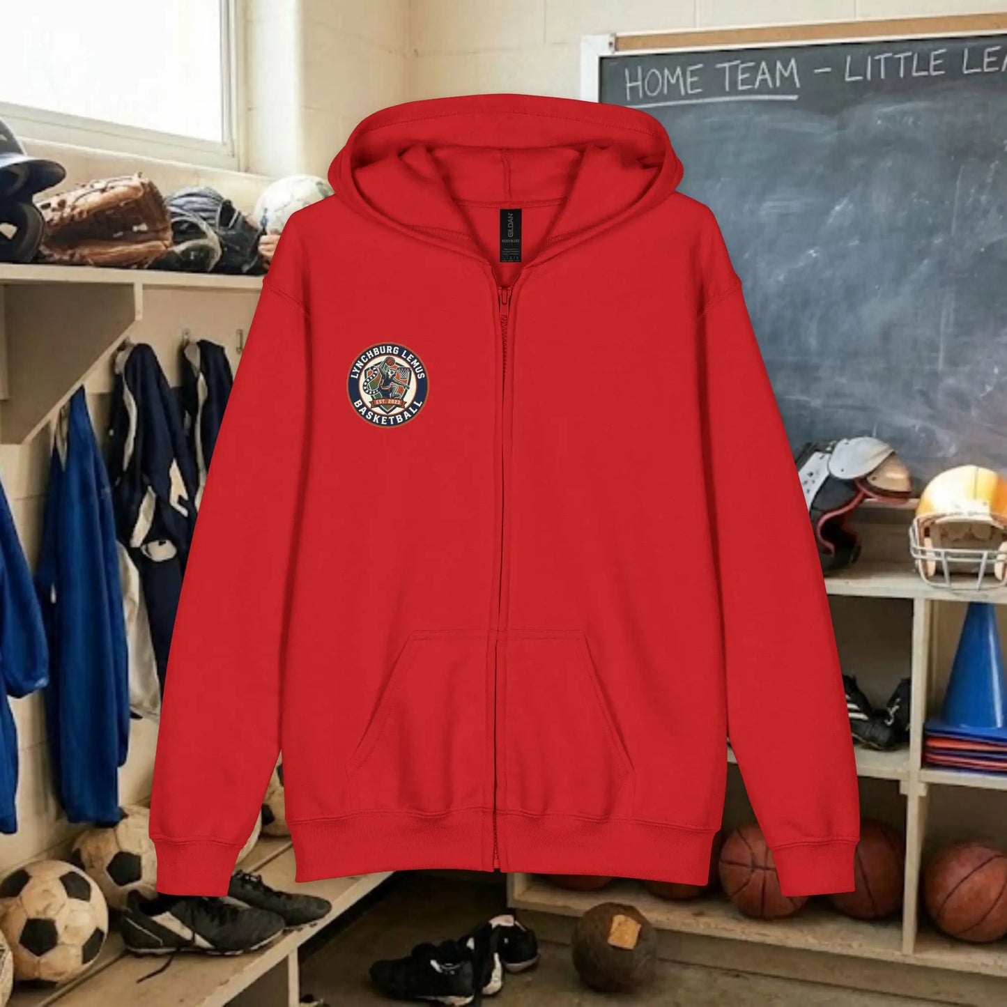 Custom Team Youth Zip Up Hoodie – Right Chest Logo (Gildan Heavy Blend)