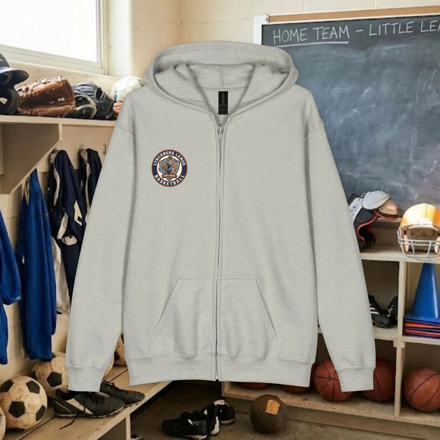 Custom Team Youth Zip Up Hoodie – Right Chest Logo (Gildan Heavy Blend)