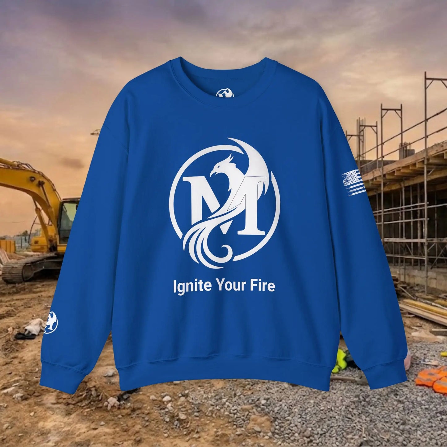 Custom Workwear Crewneck Sweatshirt – Center Chest Logo & Name (Gildan Heavy Blend)