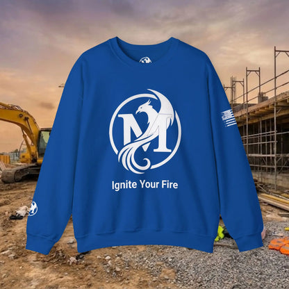Custom Workwear Crewneck Sweatshirt – Center Chest Logo & Name (Gildan Heavy Blend)