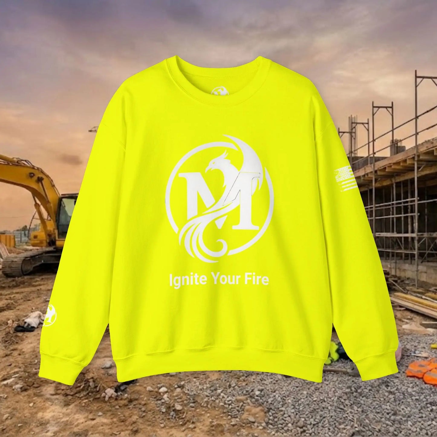 Custom Workwear Crewneck Sweatshirt – Center Chest Logo & Name (Gildan Heavy Blend)