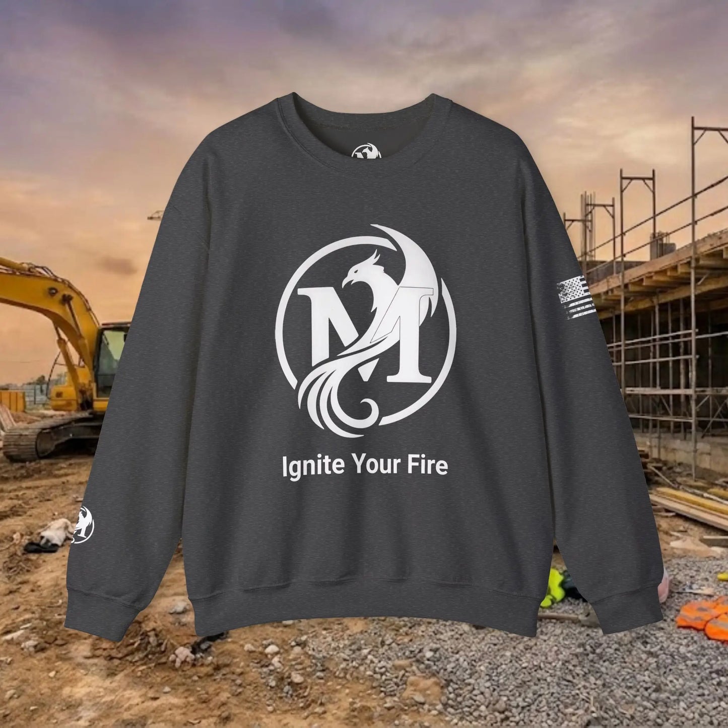 Custom Workwear Crewneck Sweatshirt – Center Chest Logo & Name (Gildan Heavy Blend)