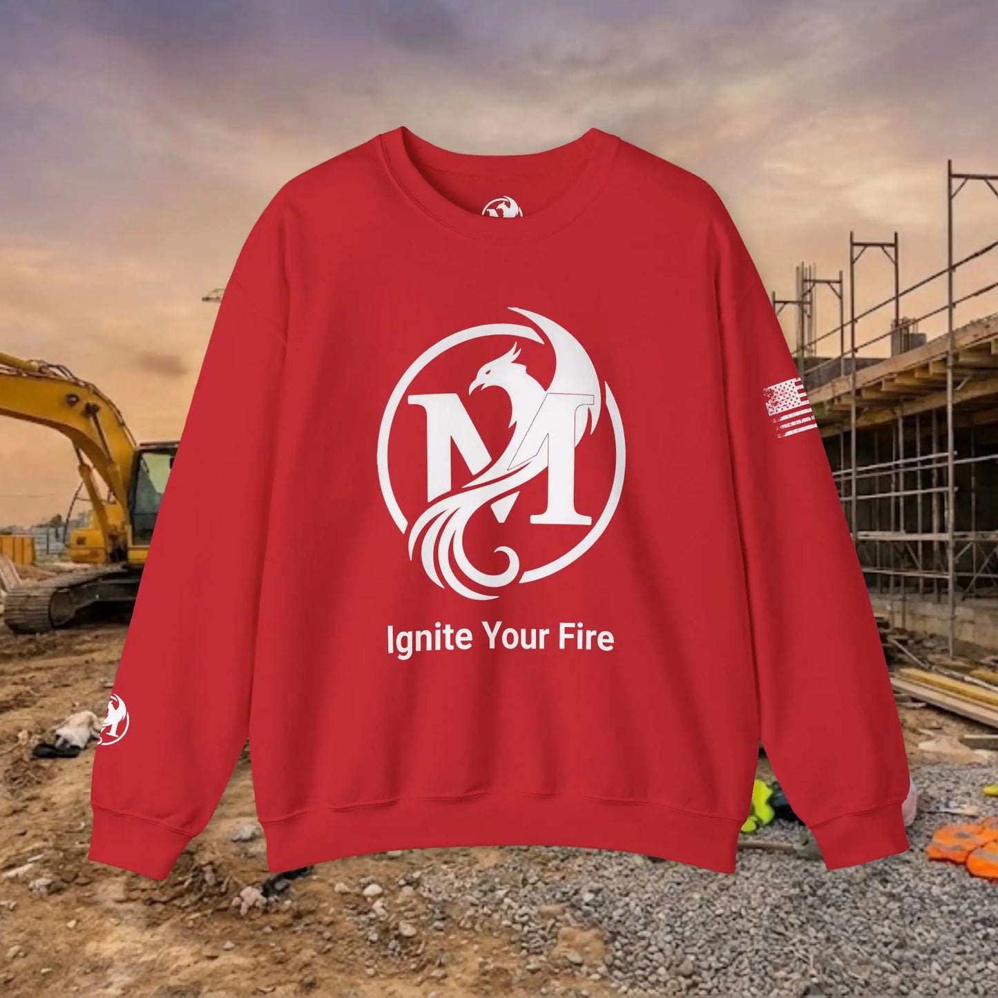 Custom Workwear Crewneck Sweatshirt – Center Chest Logo & Name (Gildan Heavy Blend)