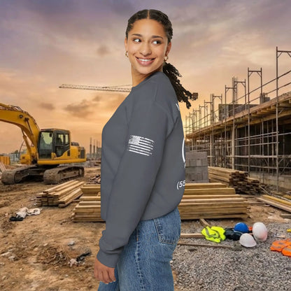 Custom Workwear Crewneck Sweatshirt – Center Chest Logo & Name (Gildan Heavy Blend)