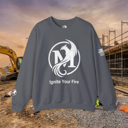 Custom Workwear Crewneck Sweatshirt – Center Chest Logo & Name (Gildan Heavy Blend)